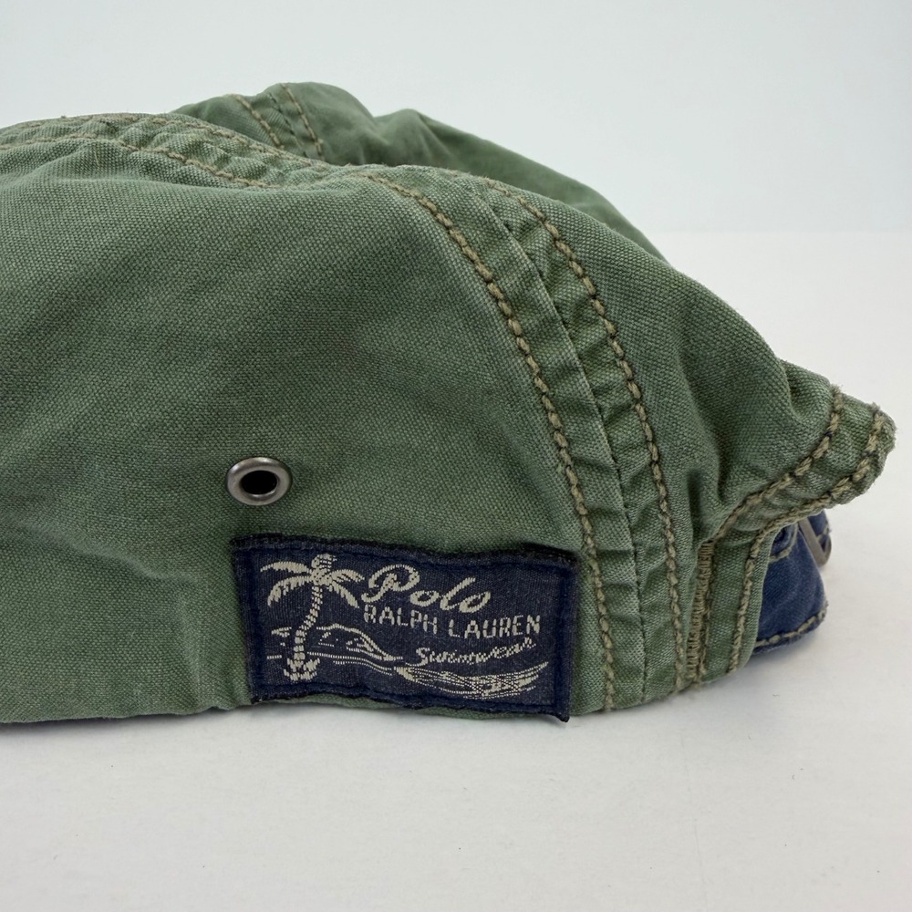Polo Ralph Lauren Summer Hat Cap One Size Green Strapback Pony Vintage - Picture 4 of 9